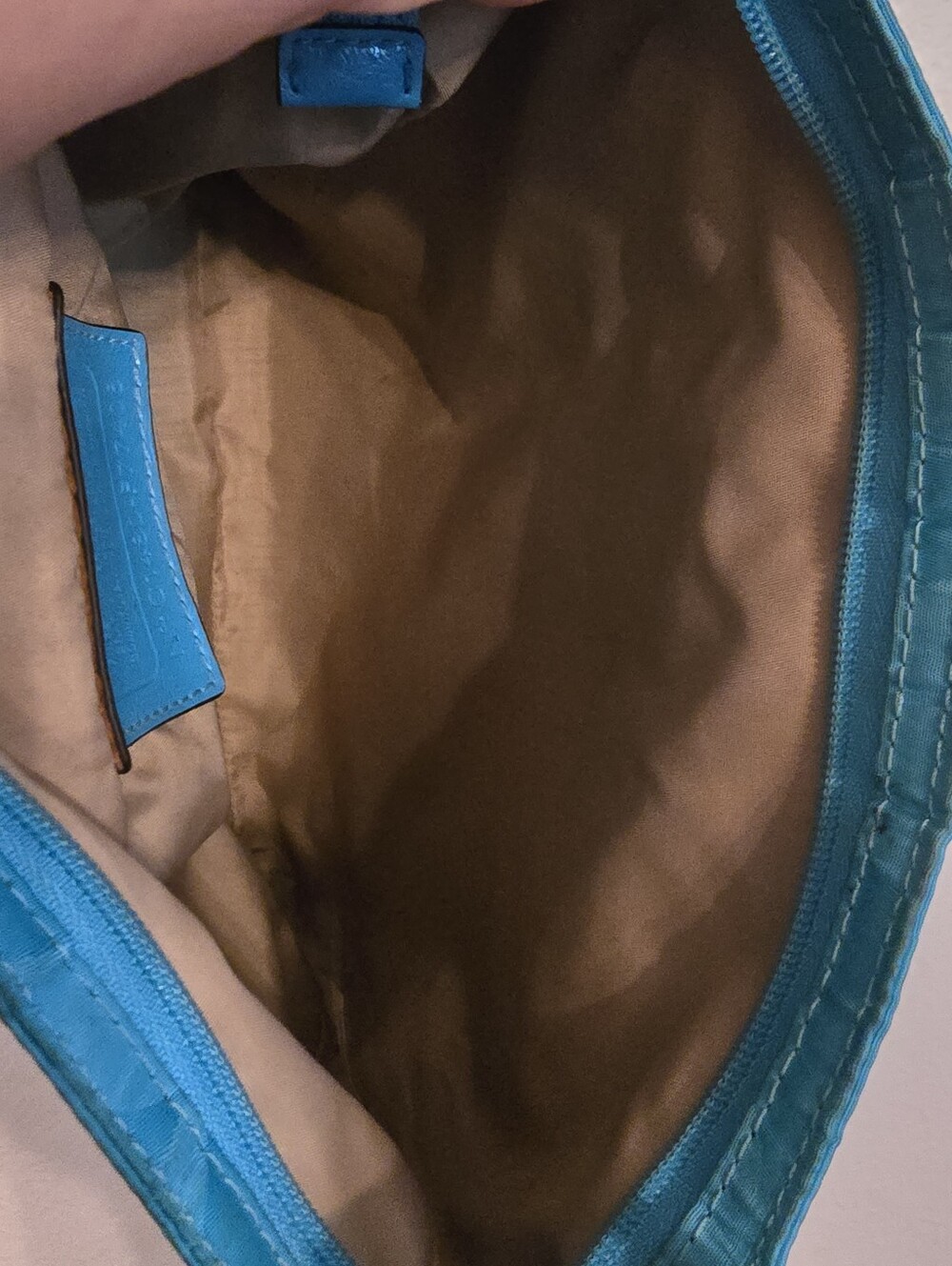 Coach Signature C Getaway File Crossbody Slim Bag Purse Teal Blue Nylon #F77408 - Picture 8 of 16